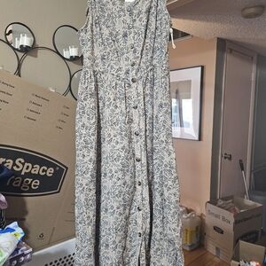 a.n.a Black and Cream Floral Maxi Dress